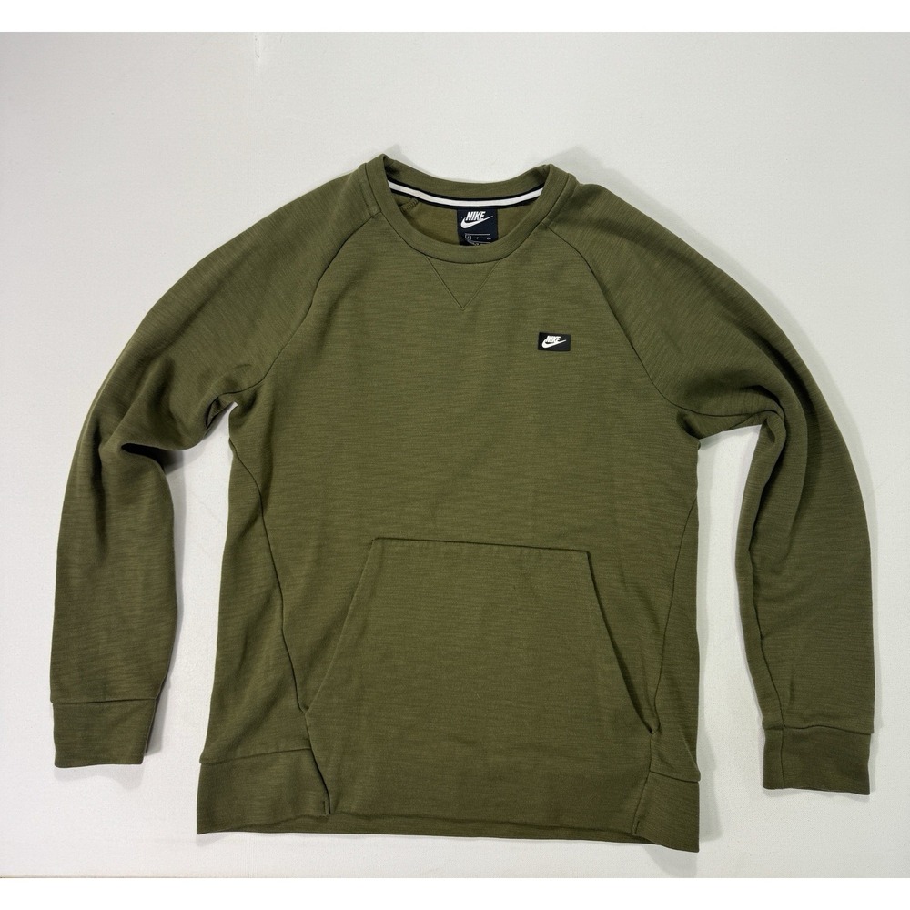 Nike Sportswear Optic Fleece Mens Sweatshirt Small Green Pullover 928465-395